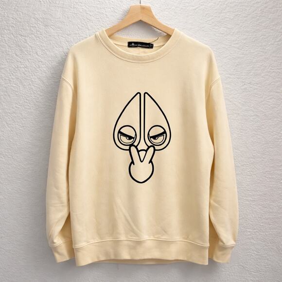 Moose Knuckles Graphic Crewneck Sweatshirt Cream Logo XXL Urban Streetwear - Picture 2 of 6